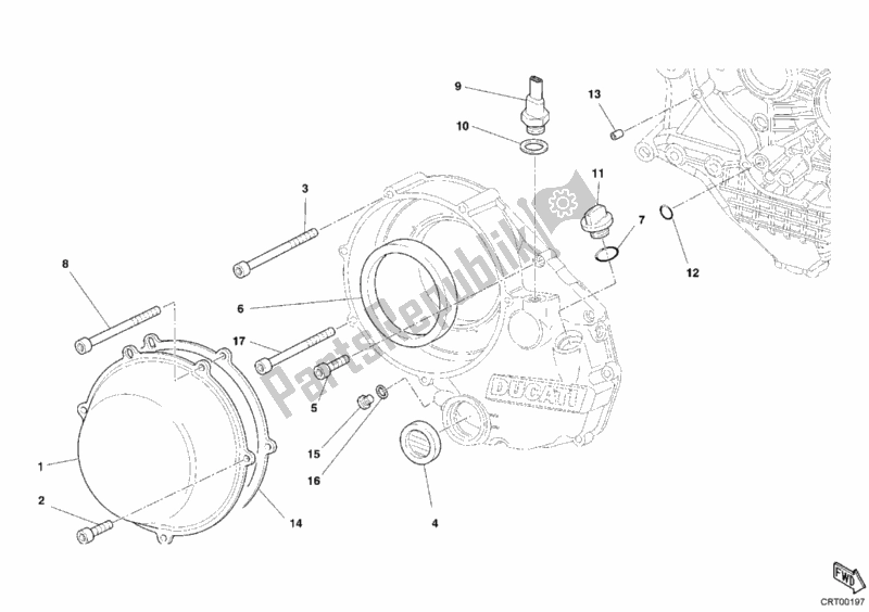 All parts for the Clutch Cover, Outer of the Ducati Superbike 999 S 2005